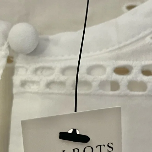 Sz S women’s Talbots White Eyelet Lace Women's Top - Picture 8 of 10
